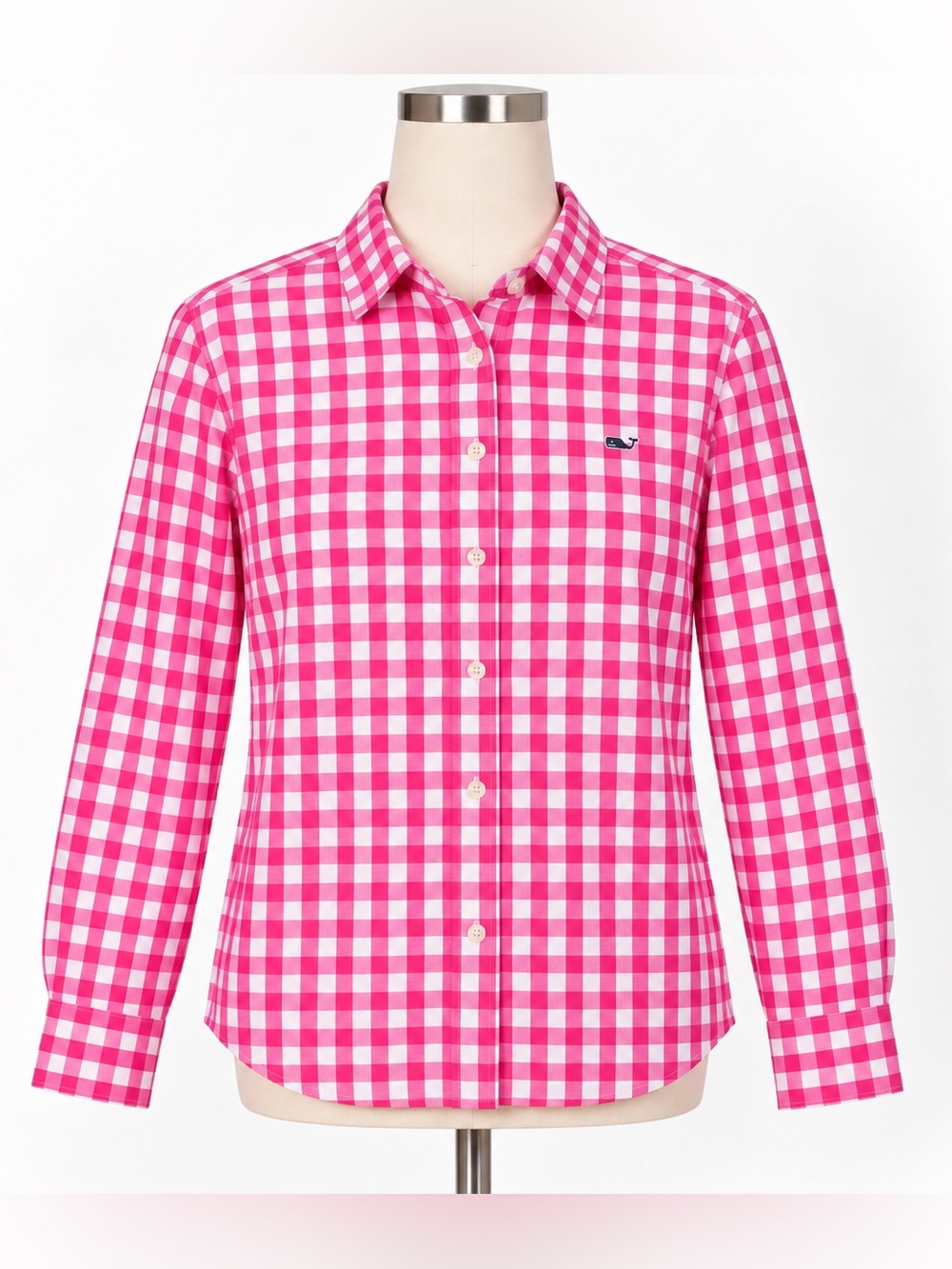 Vineyard Vines Pink Gingham Button-Down Shirt – Size 0
